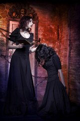 Portrait of girls in the Gothic style