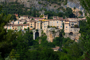 Fototapeta na wymiar Moustiers-Ste-Marie Village, Gorges du Verdon Natural Park, Alpes Haute Provence, France, Europe