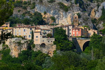 Fototapeta na wymiar Moustiers-Ste-Marie Village, Gorges du Verdon Natural Park, Alpes Haute Provence, France, Europe