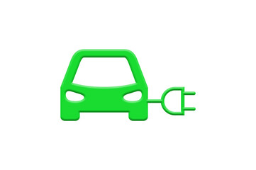 Electric car concept green symbol. illustration