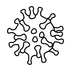 corona virus particle line style icon