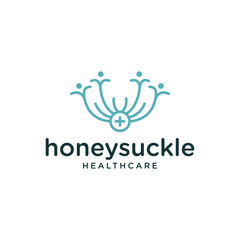 honeysuckle vector logo happy people healthcare concepts with white background