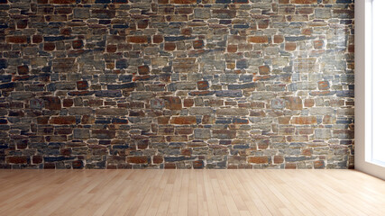 Large luxury modern minimal bright interiors room mockup illustration 3D rendering