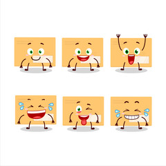 Cartoon character of brown rectangle envelope with smile expression