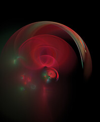 3D visualization and isolated abstract fractal on a black background. The abstract computer is generated by a fractal design. Great for paper cell phone wall phone