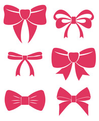 red bows on white background