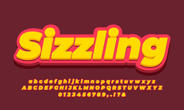 Modern 3d Soft Yellow And Soft Red Text Effect Or Font Effect Style Design