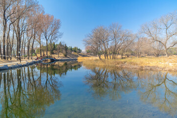 Fototapeta na wymiar The Summer Palace landscape of Beijing in early spring