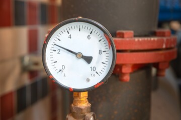 Closeup of clean pressure gauge