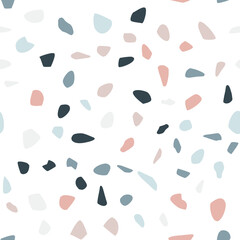 Terrazzo flooring vector seamless pattern in bright colors.