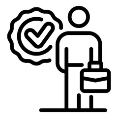 Quality agent icon. Outline quality agent vector icon for web design isolated on white background