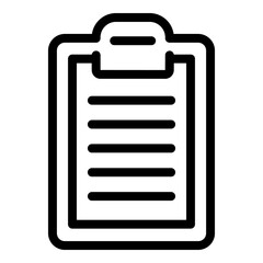 Clipboard icon. Outline clipboard vector icon for web design isolated on white background