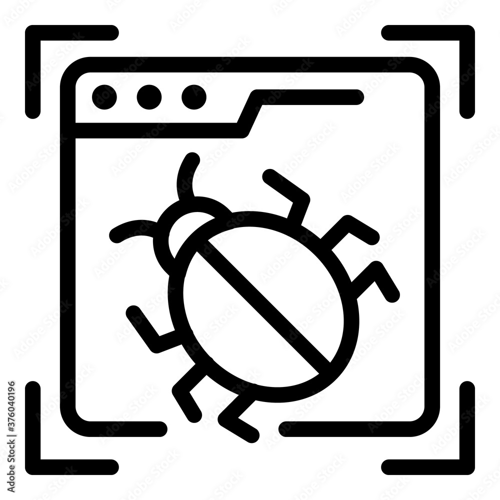 Poster internet bug icon. outline internet bug vector icon for web design isolated on white background