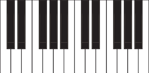 Vector abstract black and white piano keyboard seamless background. EPS 10