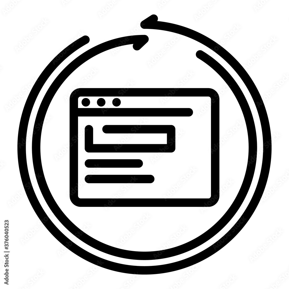 Poster loading browser icon. outline loading browser vector icon for web design isolated on white backgroun