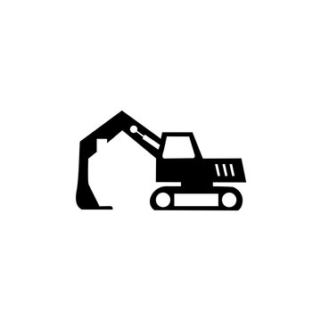 Vector excavator heavy equipment template for construction companies, complete concept icon excavator icons in a modern style, illustration for the UI design of your mobile web logo application.