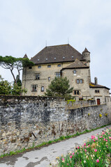 Fototapeta na wymiar Yvoire Castle in Yvoire Lake Geneva, France