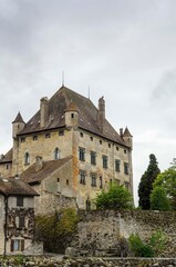 Fototapeta na wymiar Yvoire Castle in Yvoire Lake Geneva, France