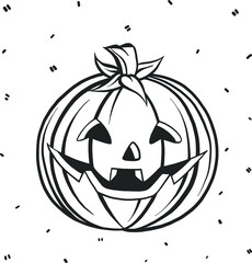 Vector halloween clipart pumpkin. Illustration for seasonal design, textile, decoration kids playroom or greeting card. Isolated sketch object. Flat vector illustration