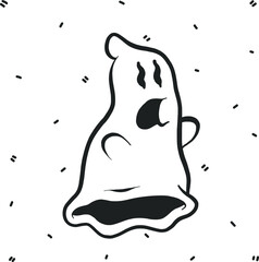 Vector halloween ghost clipart. Illustration for seasonal design, textile, decoration kids playroom or greeting card. Isolated sketch object. Flat vector illustration
