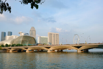 Esplanaarchitecture, asia, asian, australia, bay, boat, bridge, building, business, city, cityscape, culture, dawn, design elements, district, dome, downtown, drive, editorial, de Bridge in Singapore.