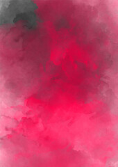 Textural background for creativity. Colorful pink watercolor smoke on a black isolated background. Background from the smoke of vape