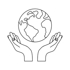 hands lifting world planet earth