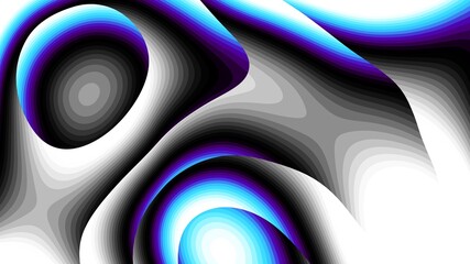 Abstract digital art fractal pattern. Expressive shapes on white background. Aspect ratio 16 : 9