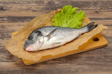 Raw Dorada fish  for cooking