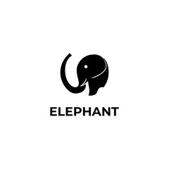 Creative black elephant logo template
