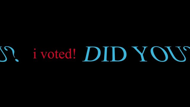 2020 Elections Urge to vote Seamless Loop Chyron US Parties Colors Scroll