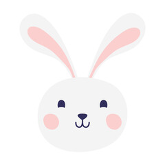 cute easter little rabbit head character