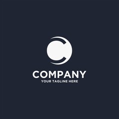Letter C  negative space of circle logo business design
