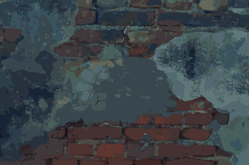 Old brick and vintage Stone Wall, Concrete cement  texture, Background. vector illustration.