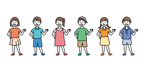 案内する子供たち