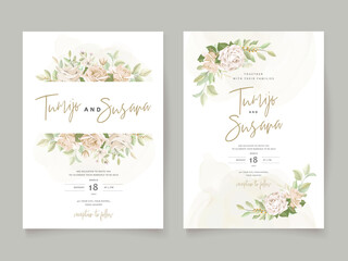 beautiful roses invitation card template