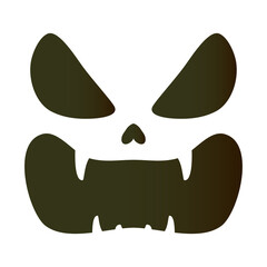 halloween pumpkin face with dracula teeth emoji icon
