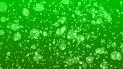 abstract bokeh background, green particles