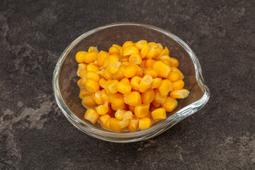 Sweet corn seeds in the bowl