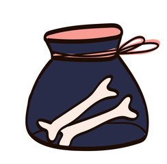 Vector illustration of halloween element bones cute halloween