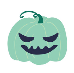 Cute halloween pumpkins. Isolated on white background. Flat style vector illustration.