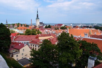 Fototapeta na wymiar View from Kohtu Viewplatform in Tallinn, Estonia. June 16, 2018.