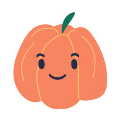 Cute halloween pumpkins. Isolated on white background. Flat style vector illustration.