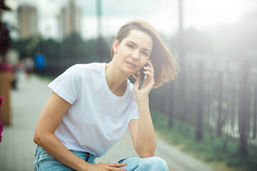 Fashion woman portrait of young pretty trendy girl