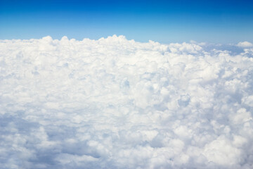 earth and clouds with an airplane on nature in the sky background