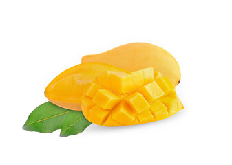 Yellow mango on a white background