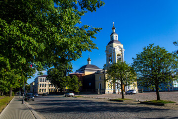VYBORG, RUSSIA - AUGUST 24, 2020.Russian orthodox church in Vyborg at summer
