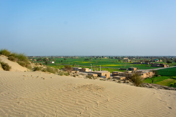 A village on the edge of the Thal desert 