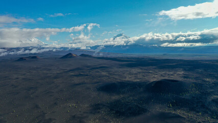 Tolbachik volcano lava conuses