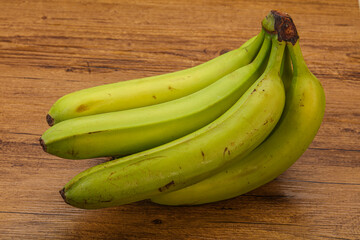 Green sweet tasty banana heap